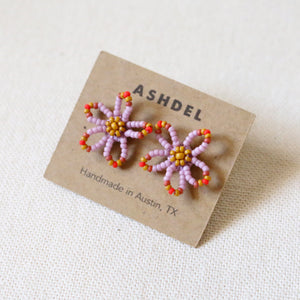 Beaded Flower Studs