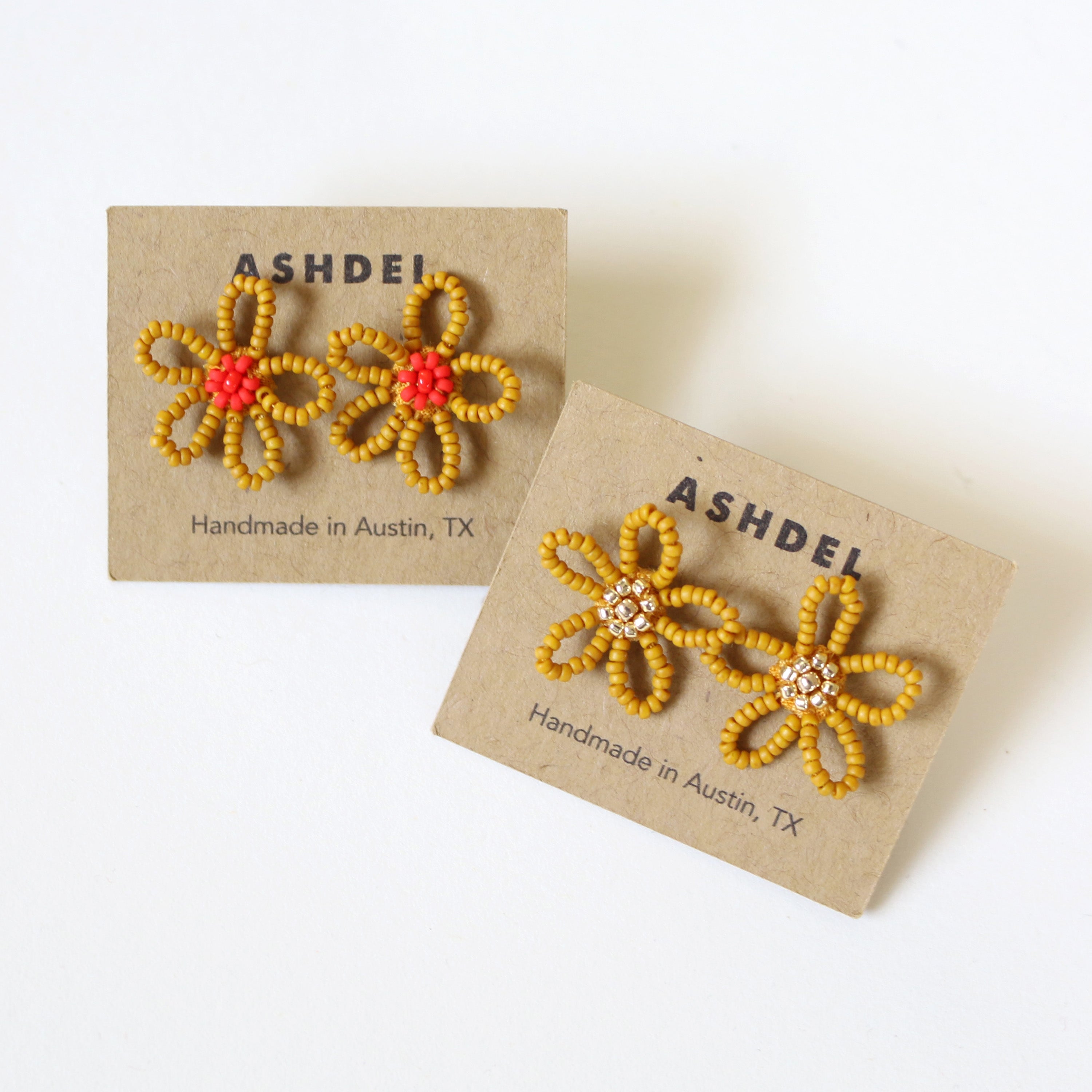 Beaded Flower Studs