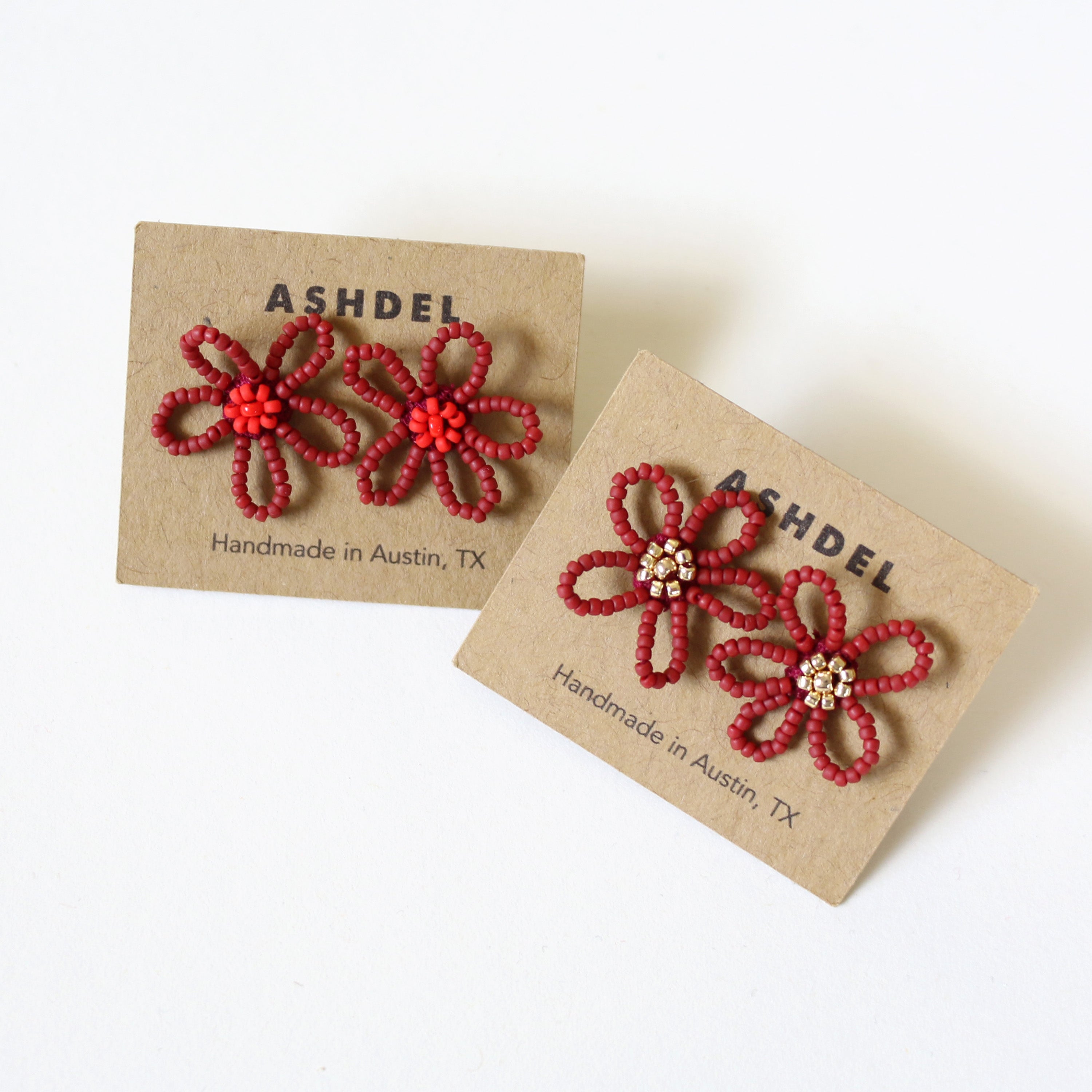 Beaded Flower Studs