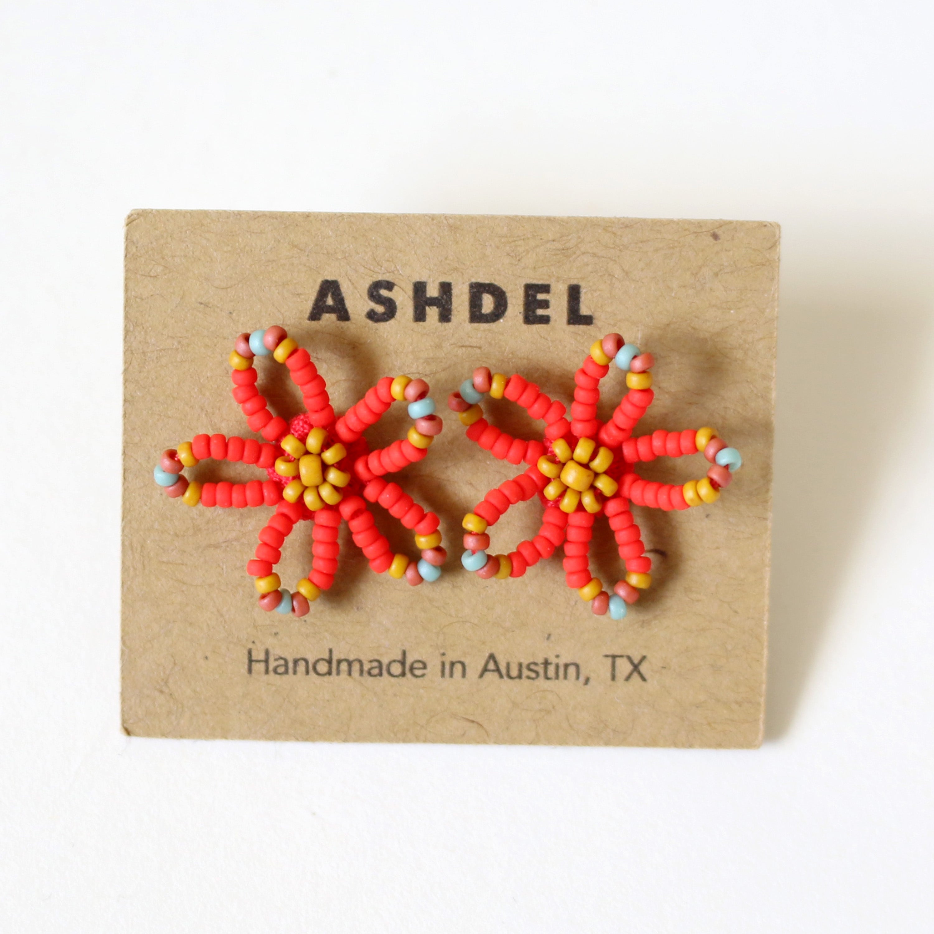 Beaded Flower Studs