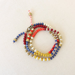 Beaded Stripe Necklace 18"