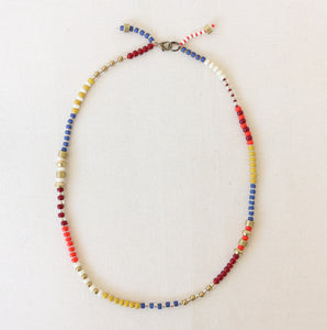 Beaded Stripe Necklace 18"