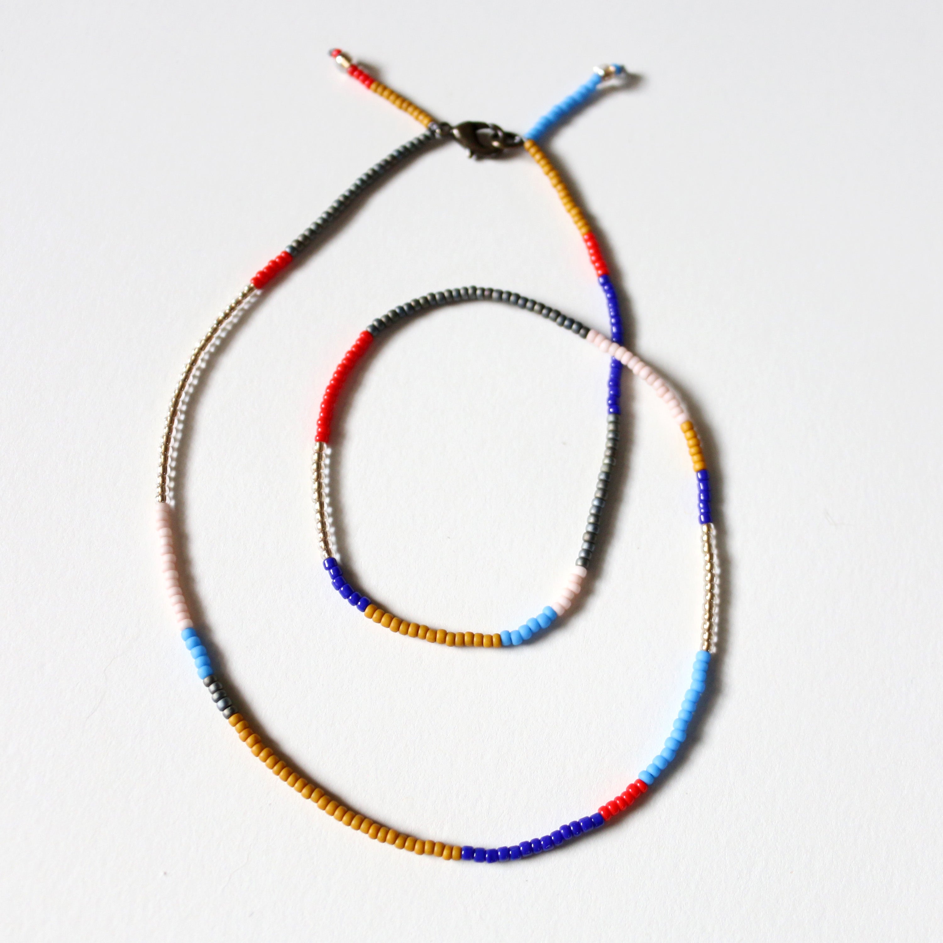 Beaded Necklace 18" (Primaries)