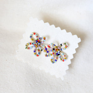 Beaded Flower Studs (Multicolor)