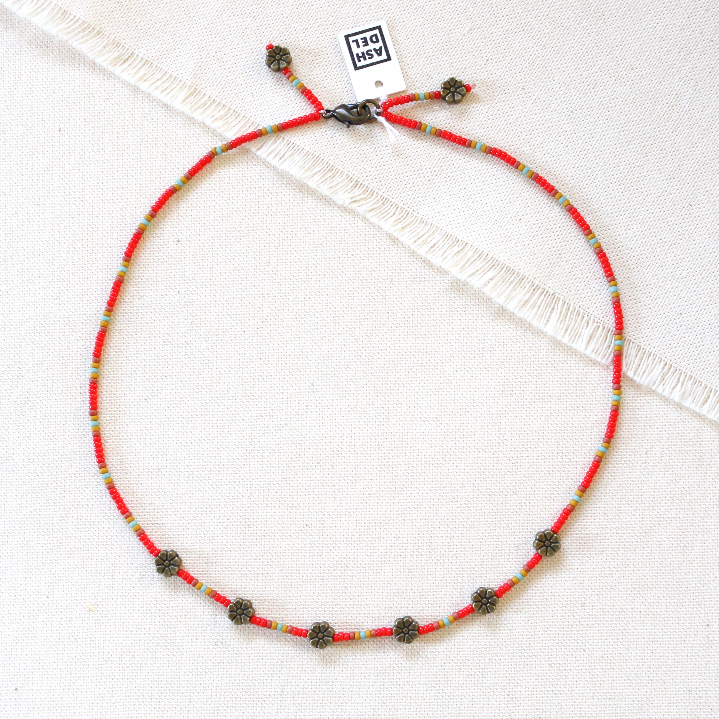 Choker Necklace (Floral Stripe)