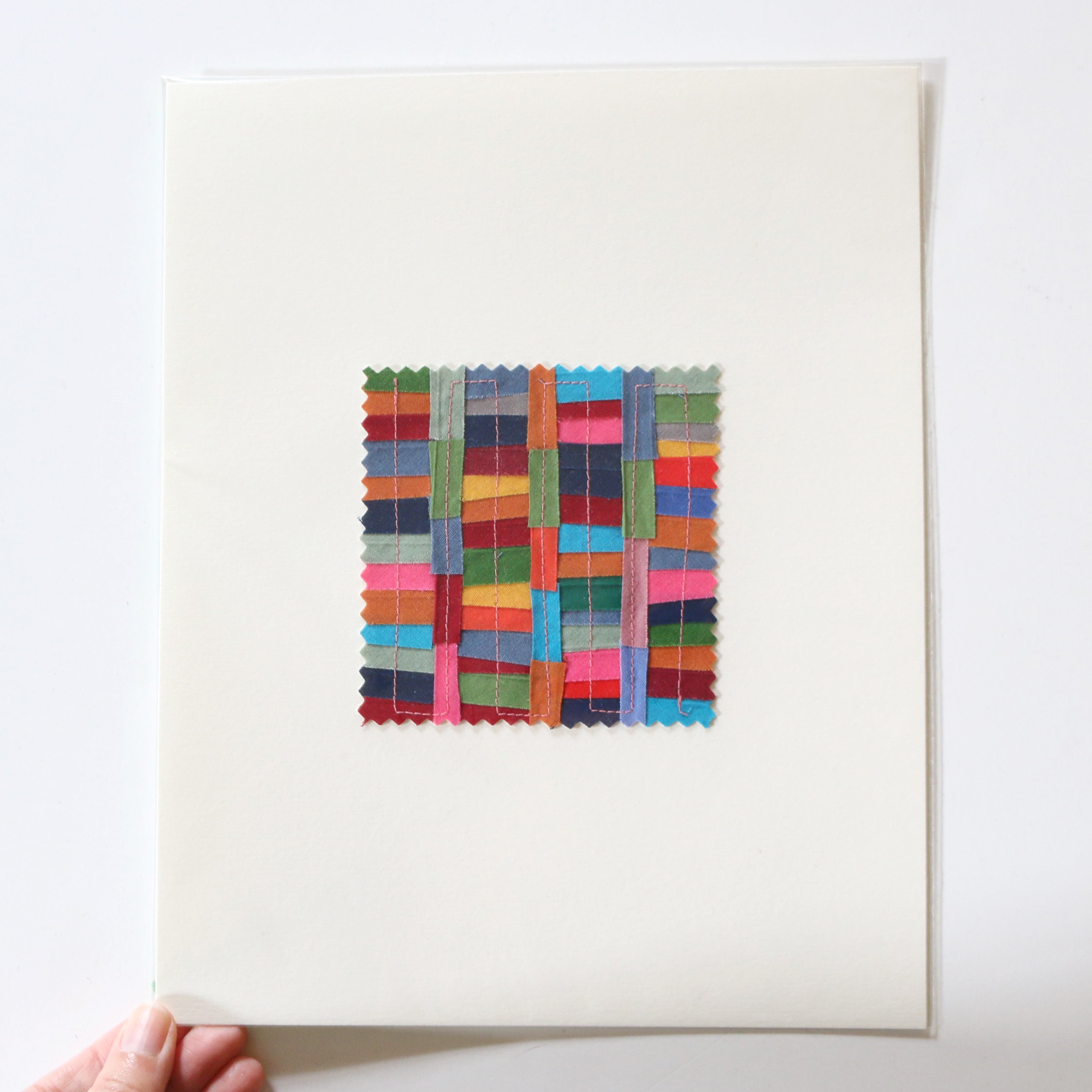 Textile Art Collage 8" x 10" Unframed (Remnant)