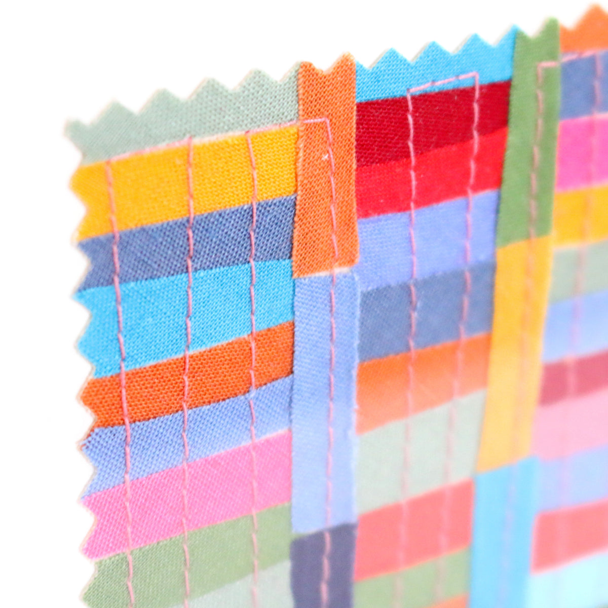 Textile Art Collage, Stripe Patchwork No. 6 (Remnant) Ashdel